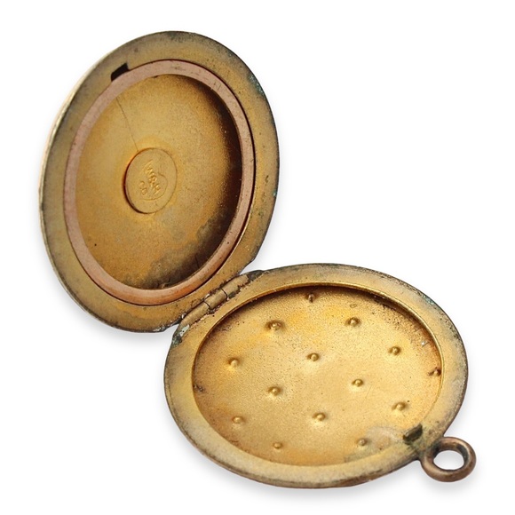 Antique Wightman & Hough Gold Filled Photo Locket with Paste Rhinestone W&H Co - Picture 5 of 7